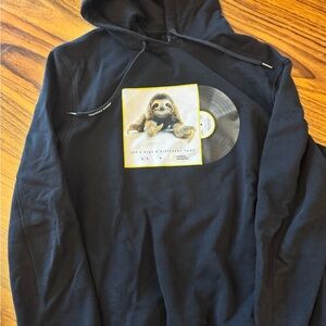 Armani Exchange Black Hoodie with Sloth and Vinyl Print